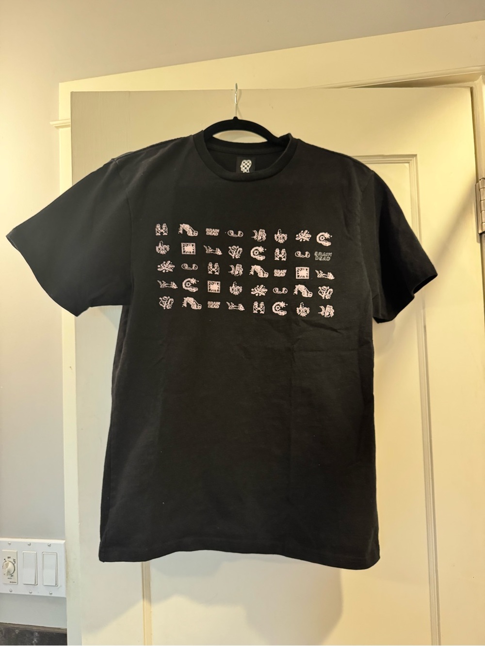 Unisex Brain Dead Black Short Sleeve Graphic Crew T-Shirt